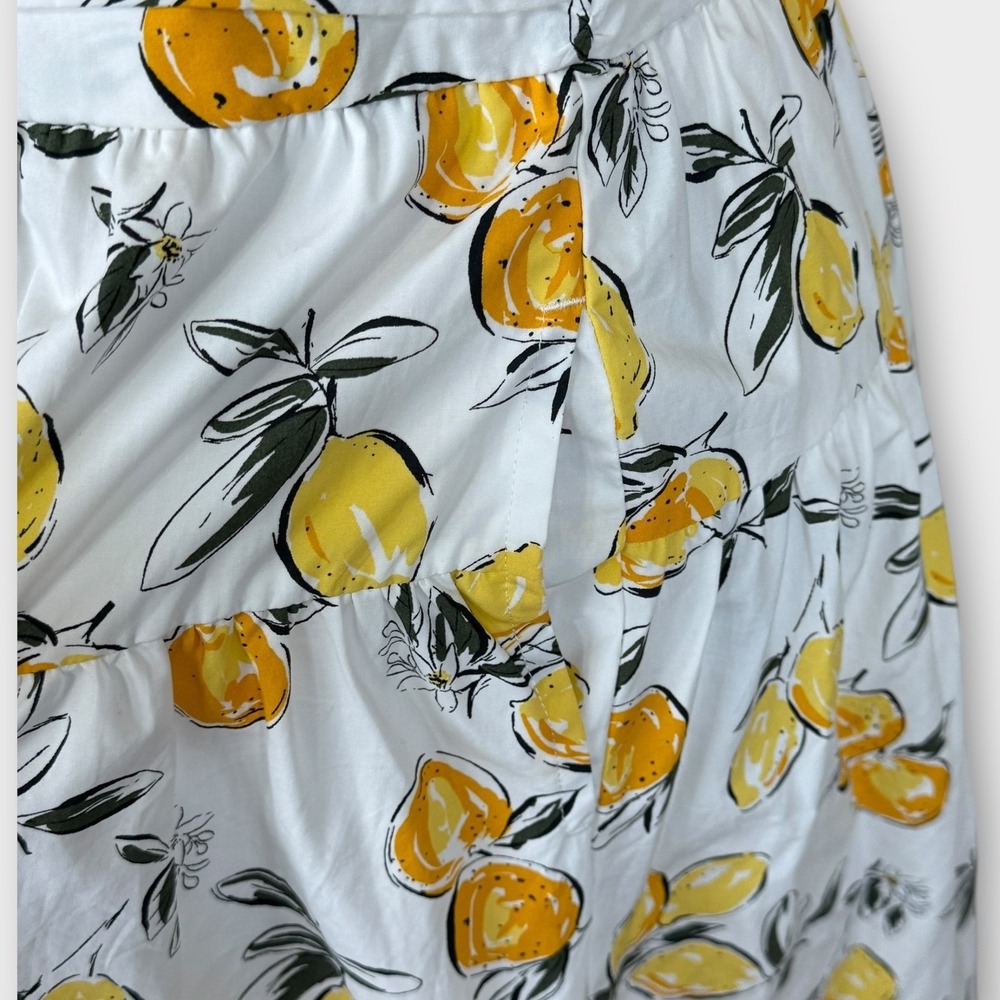 Free Assembly Lemon Print Midi Dress M Sleeveless Peek a Boo Front Smocked Back - Picture 9 of 11